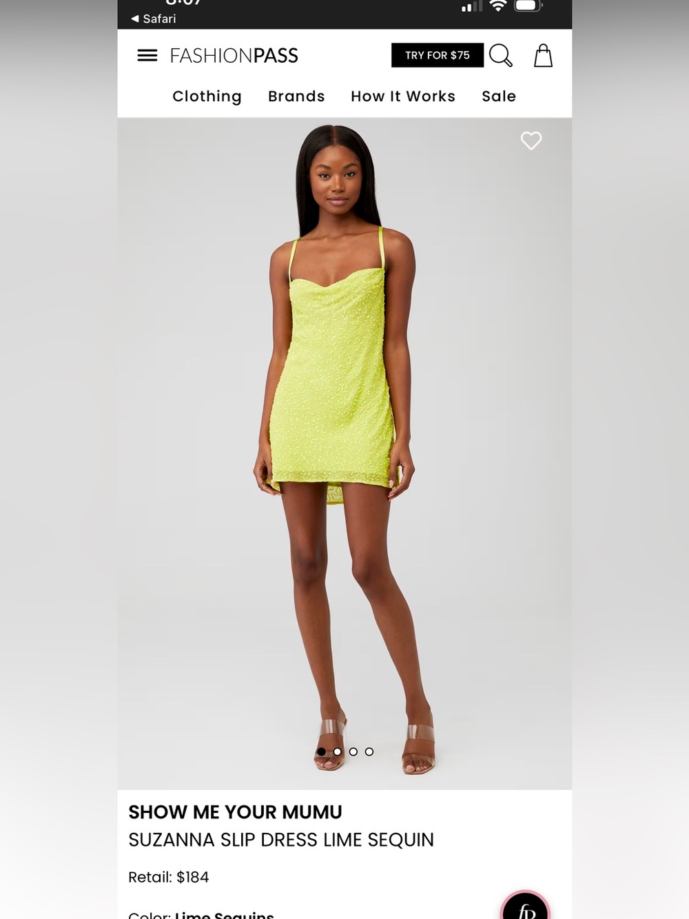 Show Me Your MuMu Lime Sequin Slip Mini Dress